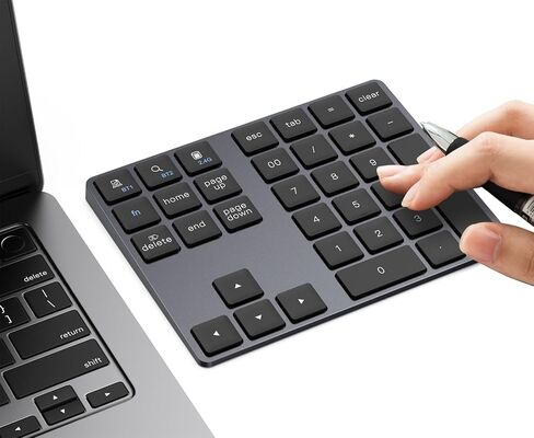 JOYEKY Wireless Number Pad Bluetooth Numeric Keypad for Laptop | Number Pad for Laptop,USB-C Rechargeable,34-Keys Bluetooth Numeric Keypad in Saudi Arabia