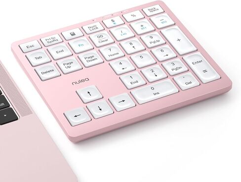 Nulea Wireless Number Pad for Laptop with Bluetooth 5.0 & 2.4G Connection | 34 Key Numeric Keypad with USB-C Charging, Portable Slim Design for Laptop, PC, Mac and Office Work in Saudi Arabia