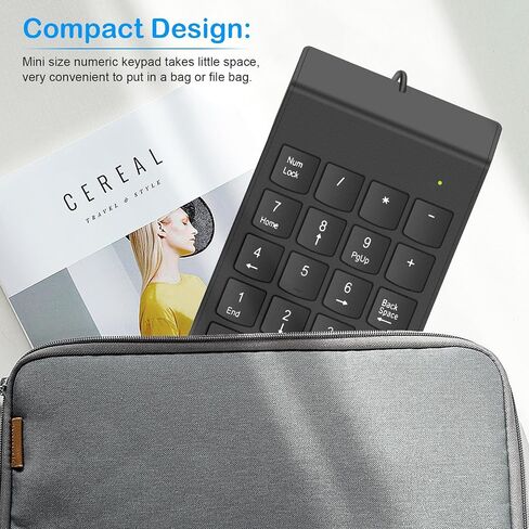 NOOX USB Numeric Keypad Numpad Portable Slim Mini 10 Key Number Pad Keyboard for Laptop Desktop Computer PC, Compatible with ChromeBook Surface Notebook, Tax Accountant Calculate Office Travel & Home in Saudi Arabia