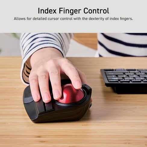 ELECOM HUGE Trackball, 2.4GHz Wireless USB, Index Finger Control, Customizable 8-Button, Large Soft Palm Rest, 52mm Ball, Windows PC Mac (M-HT1DRBK) in Saudi Arabia