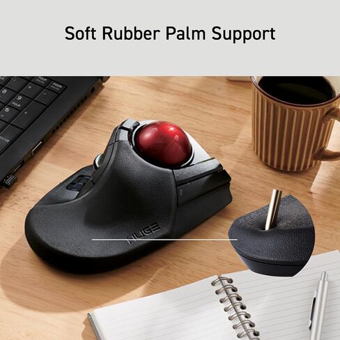ELECOM HUGE Trackball, 2.4GHz Wireless USB, Index Finger Control, Customizable 8-Button, Large Soft Palm Rest, 52mm Ball, Windows PC Mac (M-HT1DRBK) in Saudi Arabia