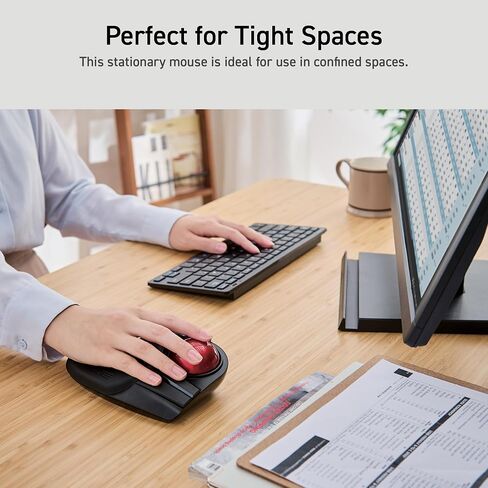 ELECOM HUGE Trackball, 2.4GHz Wireless USB, Index Finger Control, Customizable 8-Button, Large Soft Palm Rest, 52mm Ball, Windows PC Mac (M-HT1DRBK) in Saudi Arabia