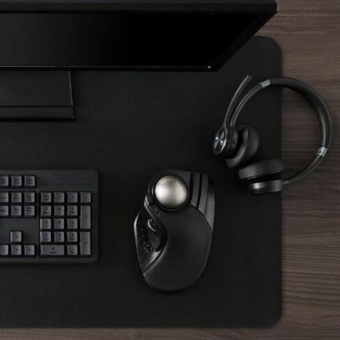 ELECOM Huge Plus Wireless Trackball Mouse, Ergonomic 52mm Large Ball, Multi-Connection Bluetooth, 2.4GHz Wireless, Wired, 10 Programmable Buttons, Rechargeable, Silent Clicks, for Windows PC Mac iPad in Saudi Arabia