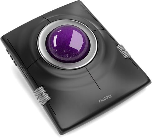 Nulea Wireless Trackball Mouse Ergonomic 55mm Large Ball Ambidextrous | Rechargeable mouse with free spin scroll wheel,quiet clicks,Bluetooth USB connection,smooth tracking,PC Mac compatible in Saudi Arabia