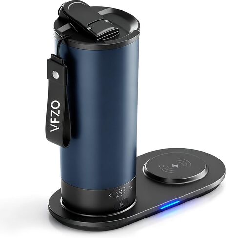 Temperature Control Heated Travel Mug Smart Self Heating Coffee Mug 20 Oz App Controlled LED Display coffee serving sets mug kept at a constant temperature for 4-10 hours (Black, 20 oz) in Saudi Arabia