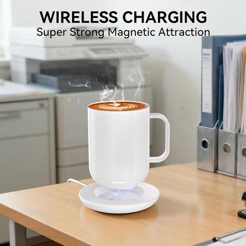 Charging Coaster 2 Compatible with Temperature Control Smart Mug 2 and 1, FEFAIA Mug Charger Wireless Charging Dock Base for Temperature Control Smart Travel Mug Accessories, White in Saudi Arabia