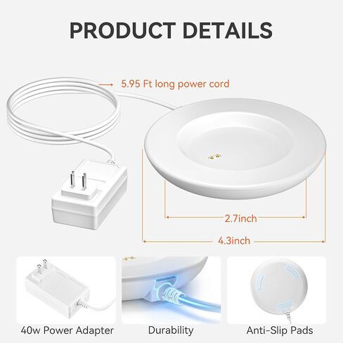 Charging Coaster 2 Compatible with Temperature Control Smart Mug 2 and 1, FEFAIA Mug Charger Wireless Charging Dock Base for Temperature Control Smart Travel Mug Accessories, White in Saudi Arabia