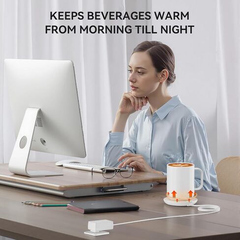 Charging Coaster 2 Compatible with Temperature Control Smart Mug 2 and 1, FEFAIA Mug Charger Wireless Charging Dock Base for Temperature Control Smart Travel Mug Accessories, White in Saudi Arabia
