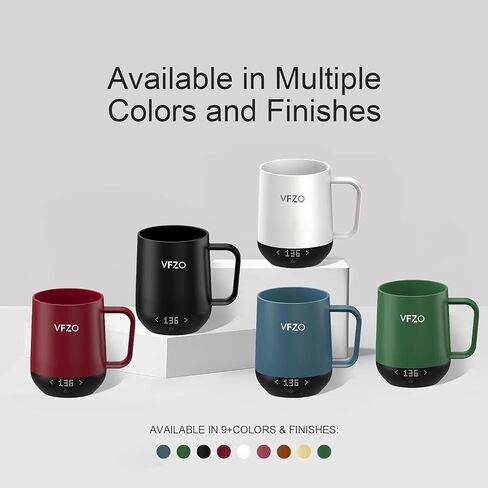 Temperature Control Smart Mug, Self Heating Coffee Mug LED Display, 180 Min Battery Life - Hot up to 149℉ Fast Wireless Charger Base Improved Design(12oz, Turquoise) in Saudi Arabia