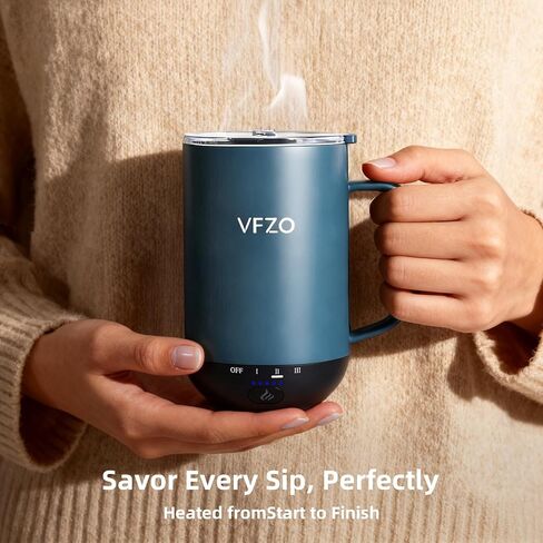 Self Heating Coffee Mug,High-Capacity- 18 oz, 180 Min Battery Life, Smart Heated Coffee Mug，Smart Mug, Simple Temperature Control Operation, Gifts for Family Members (Navy Blue) in Saudi Arabia