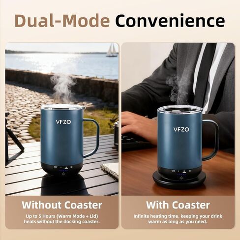 Self Heating Coffee Mug,High-Capacity- 18 oz, 180 Min Battery Life, Smart Heated Coffee Mug，Smart Mug, Simple Temperature Control Operation, Gifts for Family Members (Navy Blue) in Saudi Arabia
