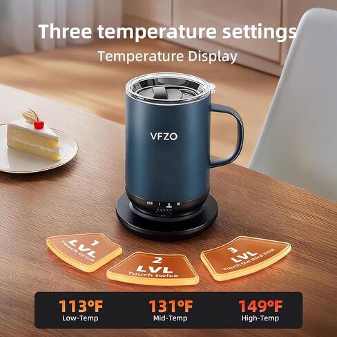 Self Heating Coffee Mug,High-Capacity- 18 oz, 180 Min Battery Life, Smart Heated Coffee Mug，Smart Mug, Simple Temperature Control Operation, Gifts for Family Members (Navy Blue) in Saudi Arabia