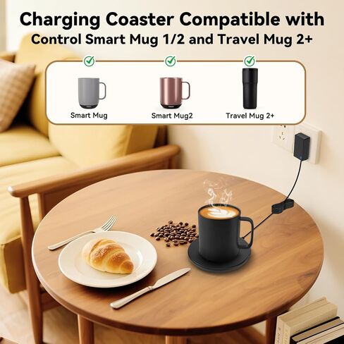 Charging Coaster 2 Compatible with Em/BER Temperature Control Smart Mug 2 and 1,Cisain Charging Dock Base for Smart Coffee Cup Warmer Heated Travel Mug,Black in Saudi Arabia