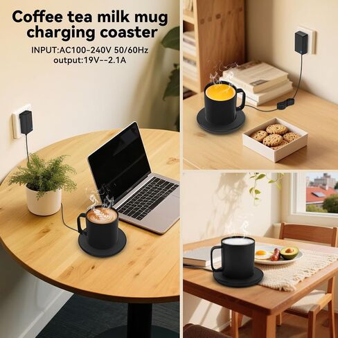 Charging Coaster 2 Compatible with Em/BER Temperature Control Smart Mug 2 and 1,Cisain Charging Dock Base for Smart Coffee Cup Warmer Heated Travel Mug,Black in Saudi Arabia