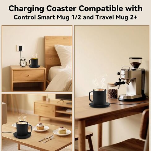 Charging Coaster 2 Compatible with Em/BER Temperature Control Smart Mug 2 and 1,Cisain Charging Dock Base for Smart Coffee Cup Warmer Heated Travel Mug,Black in Saudi Arabia