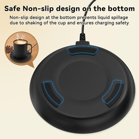 Charging Coaster 2 Compatible with Em/BER Temperature Control Smart Mug 2 and 1,Cisain Charging Dock Base for Smart Coffee Cup Warmer Heated Travel Mug,Black in Saudi Arabia