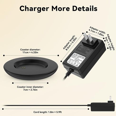 Charging Coaster 2 Compatible with Em/BER Temperature Control Smart Mug 2 and 1,Cisain Charging Dock Base for Smart Coffee Cup Warmer Heated Travel Mug,Black in Saudi Arabia