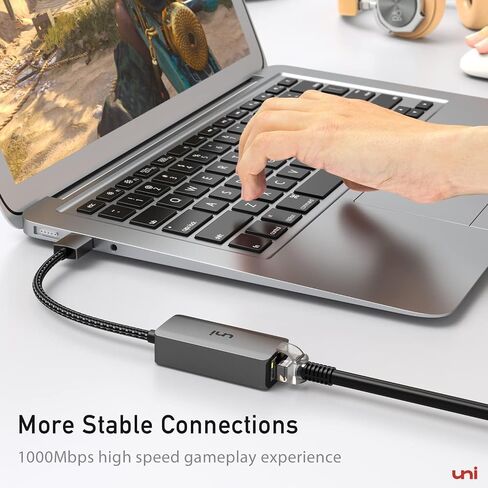 uni USB إلى محول إيثرنت، محول USB 3.0 مجاني إلى جيجابت إيثرنت | شبكة LAN بسرعة 100/1000 ميجابت في الثانية، محول إنترنت RJ45 متوافق مع أجهزة الكمبيوتر المحمول، MacBook، Surface، الكمبيوتر الشخصي الذي يعمل بنظام Windows، XP، Mac/Linux in Kuwait