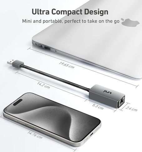 uni USB إلى محول إيثرنت، محول USB 3.0 مجاني إلى جيجابت إيثرنت | شبكة LAN بسرعة 100/1000 ميجابت في الثانية، محول إنترنت RJ45 متوافق مع أجهزة الكمبيوتر المحمول، MacBook، Surface، الكمبيوتر الشخصي الذي يعمل بنظام Windows، XP، Mac/Linux in Kuwait