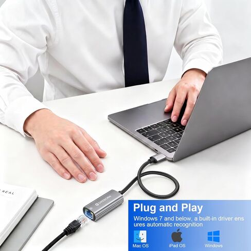 محول USB إلى إيثرنت من REBORN، محول USB 3.0 إلى RJ45 بسرعة 1000 ميجا بت في الثانية | محول شبكة USB-A إلى Ethernet LAN، لأجهزة الكمبيوتر المحمول، وأجهزة الكمبيوتر المكتبية، وWindows macOS Linux Chromebook والمزيد in Kuwait