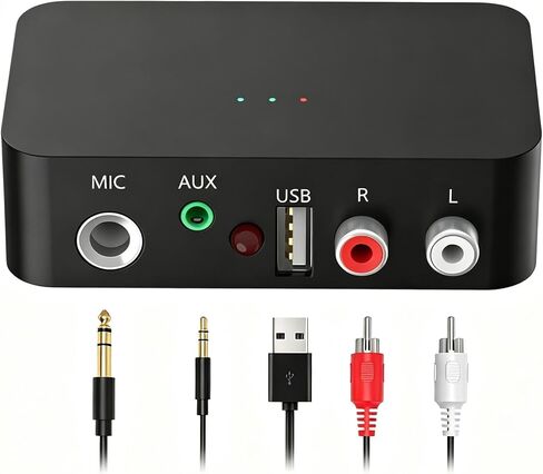 Wireless Audio Box Bluetooth Receiver, 5.0 Audio Converter,RCA 3.5mm Output Wireless for Old-Fashioned Stereo Speakers/Wired Speakers/Home Audio Music Streaming Stereo Systems in Saudi Arabia