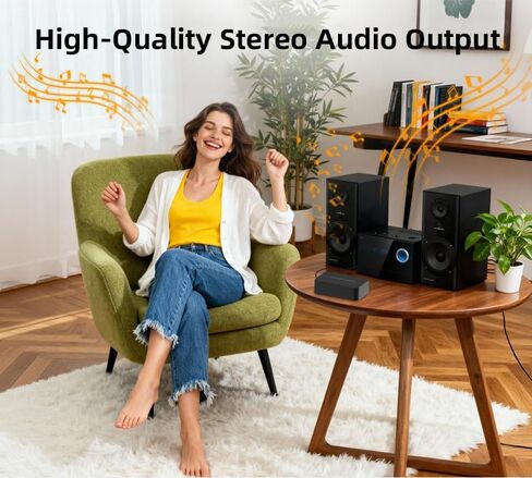 Wireless Audio Box Bluetooth Receiver, 5.0 Audio Converter,RCA 3.5mm Output Wireless for Old-Fashioned Stereo Speakers/Wired Speakers/Home Audio Music Streaming Stereo Systems in Saudi Arabia