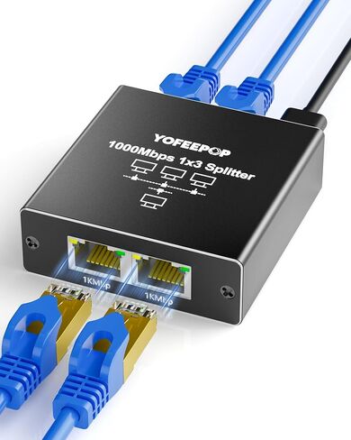 مقسم جيجابت إيثرنت 1 إلى 2، مقسم RJ45 مع كابلين Cat6 بطول 6.6 قدم in Kuwait