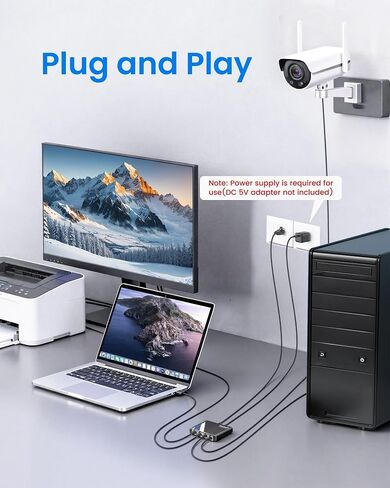 مقسم إيثرنت NEWCARE من 1 إلى 4 مع كابل LAN بطول 3.3 قدم، سرعة عالية 1000 ميجابت في الثانية | موزع إنترنت 1 في 4 مخرج [4 أجهزة شبكية في وقت واحد] موزع شبكة جيجابت متعدد المنافذ RJ45 لـ Cat5e/6/7/8 in Kuwait