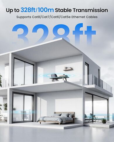 مقسم إيثرنت NEWCARE من 1 إلى 4 مع كابل LAN بطول 3.3 قدم، سرعة عالية 1000 ميجابت في الثانية | موزع إنترنت 1 في 4 مخرج [4 أجهزة شبكية في وقت واحد] موزع شبكة جيجابت متعدد المنافذ RJ45 لـ Cat5e/6/7/8 in Kuwait