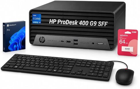 HP ProDesk 400 G9 SFF Business Desktop, 14th Gen Intel Core i5-14500, 32GB DDR5, 1TB SSD,Wi-Fi, HDMI,DP, RJ-45, Support 2-Monitor 4K, Wired Keyboard & Mouse, Windows 11 Pro, 64GB Flash Drive Bundle in Saudi Arabia