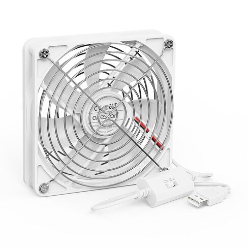 aceyoon 120mm USB Fan, 5V Computer Cooling Fan with Speed Control Portable Mini USB Fan for Laptop Receiver DVR Xbox TV Box Computer Cabinet Cooling, White in Saudi Arabia