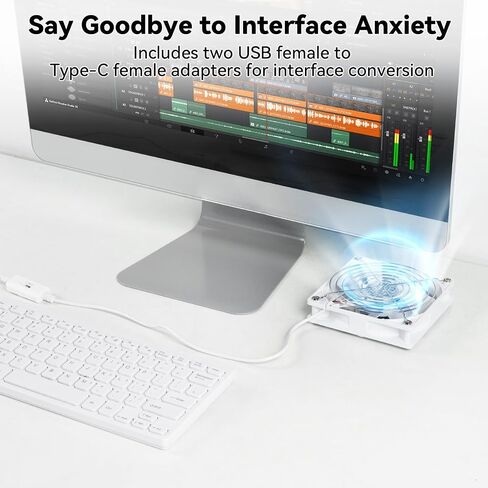 aceyoon 120mm USB Fan, 5V Computer Cooling Fan with Speed Control Portable Mini USB Fan for Laptop Receiver DVR Xbox TV Box Computer Cabinet Cooling, White in Saudi Arabia