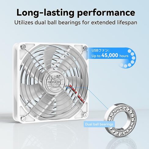 aceyoon 120mm USB Fan, 5V Computer Cooling Fan with Speed Control Portable Mini USB Fan for Laptop Receiver DVR Xbox TV Box Computer Cabinet Cooling, White in Saudi Arabia