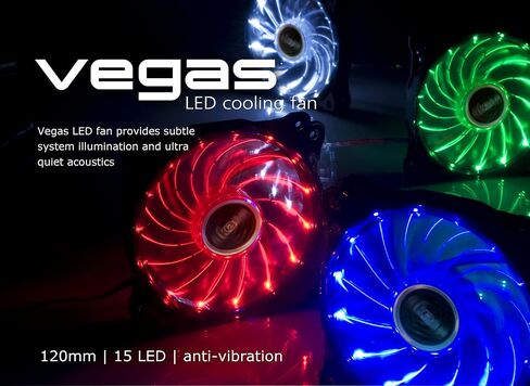 Akasa Vegas 120mm Red LED Cooling Fan AK-FN091-RD in Saudi Arabia