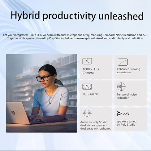 HP ProBook 4 G1a Business AI Laptop, 16" FHD+, AMD Ryzen 5 230 up to 4.9 GHz, 16GB DDR5, 512GB SSD, HDMI, 1080p FHD Camera, Wi-Fi 6E, Win 11 Pro, Long Life Battery, Fast Charging, Bundle w/ 7-in-1 Hub in Saudi Arabia