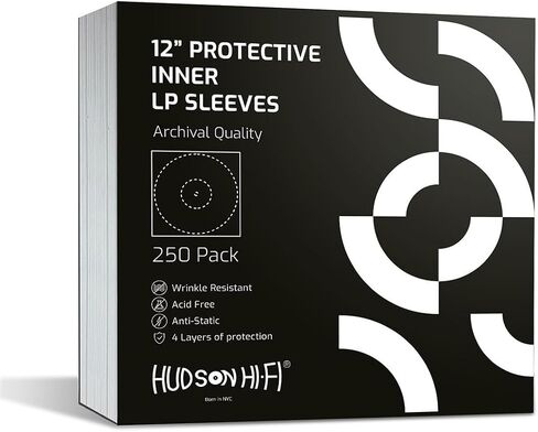 Hudson Hi-Fi Anti-Static Vinyl Record Sleeves - Durable Clear Disc Sleeves- Protect Your LP Albums from Scratches, Dust & Dirt - Acid-Free Rice Paper Disc Covers, 50x Inner Sleeves in Saudi Arabia