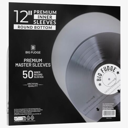 Big Fudge 12" Vinyl Record Sleeves - Outer Sleeves 100 Pack - Crystal Clear High-Density Polypropylene Vinyl Covers - Accessories Protect LP Albums from Dust, Dirt & Scratches in Saudi Arabia