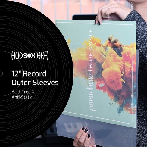 Hudson Hi-Fi Flexible Archival-Grade Vinyl Jacket Outer Sleeves – 100 Pack – Crystal Clear Polypropylene, Anti-Static & Acid-Free in Saudi Arabia