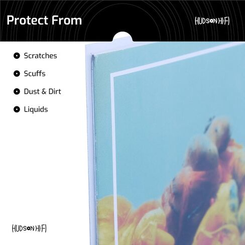 Hudson Hi-Fi Flexible Archival-Grade Vinyl Jacket Outer Sleeves – 100 Pack – Crystal Clear Polypropylene, Anti-Static & Acid-Free in Saudi Arabia