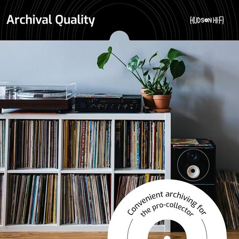 Hudson Hi-Fi Flexible Archival-Grade Vinyl Jacket Outer Sleeves – 100 Pack – Crystal Clear Polypropylene, Anti-Static & Acid-Free in Saudi Arabia
