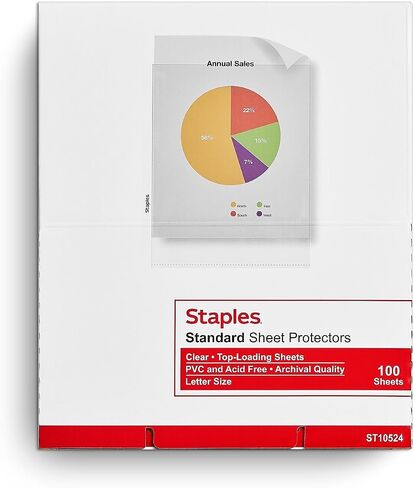 Staples Sheet Protectors, 8.5x11 Inch, Top-Loading, Clear, 500-Pack in Kuwait