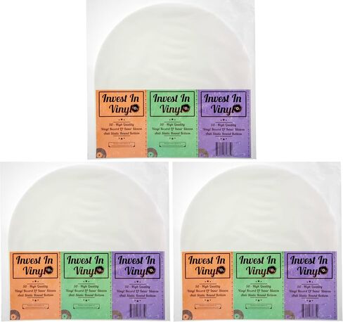 50 LP Inner Sleeves Anti Static Round Bottom 33 RPM 12" Vinyl Record Sleeves Provide Your LP Collection with The Proper Protection - Invest In Vinyl in Saudi Arabia