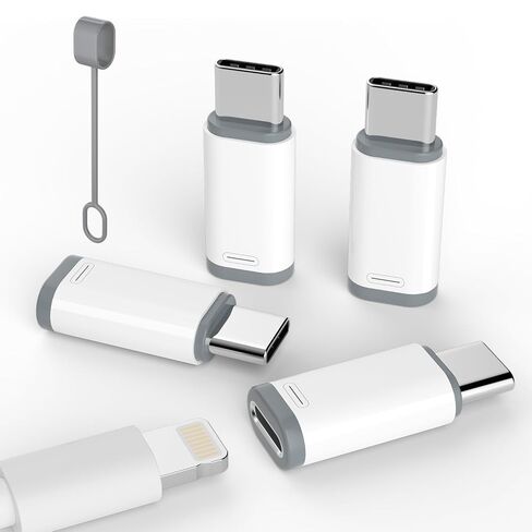 Thousover 4 Pack Lightning to USB C Adapter for iPhone 15/16/17 Pro/17 Pro Max,for iPhone 17/16 Charger,17/16 Accessories,Fast Charging & Data Transfer,USB C Charger Connector Cable (White) in Saudi Arabia