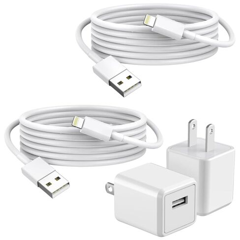 iPhone Charger,2Pack 6FT USB Wall Charger Fast Charging USB Cable Charging Cube Travel Plug Block with 6Foot Fast Cuble Lightning Cable Cord for iPhone 14 13 12 11 Pro Max XS XR X 8 7 SE2022 iPad in Saudi Arabia