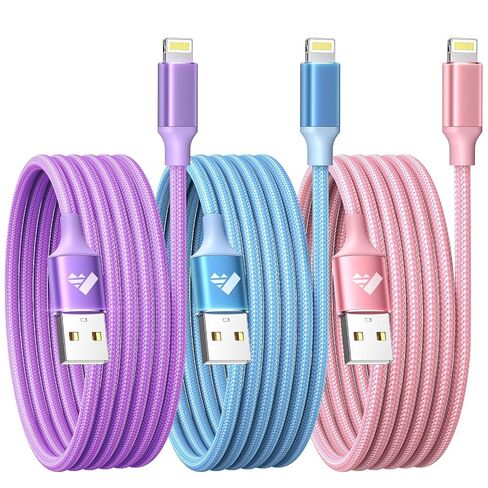 iPhone Charger [Apple MFi Certified] 6FT iPhone Charger Cord Fast Charging USB to Lightning Cable Braided USB Phone Cable Cord Compatible with iPhone 14 13 12 11 Pro Max XR XS X 8 7 6 Plus SE, iPad in Saudi Arabia