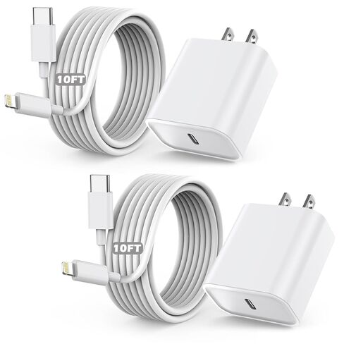 iPhone Charger Fast Charging,iPhone Fast Charger 2Pack Type C Fast Charger Block Plug Adapter 6FT USB-C to Lightning Cable Cord for iPhone14/13/13 Pro/12 Pro/12 Pro Max/11/Xs Max/XR/X/SE,iPad,AirPods in Saudi Arabia