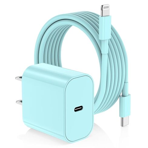 iPhone Fast Charger,Type C Wall Charger Block Plug and 10ft USB C to Lightning Charging Cable Cord Long,Power Adapter Cube Brick Box for Apple iPhone 14 Pro Max/14 Plus/14/13/12 Mini/11/XS Max/XR/iPad in Saudi Arabia