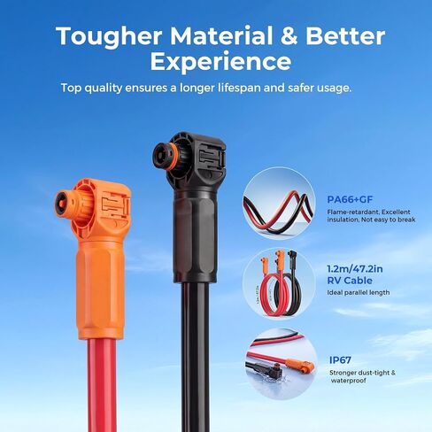 WattCycle 250A 70mm² Energy Storage Parallel Cable, 1.2m (47.2in) | Dual-Head Quick-Connect Battery Expansion Cable for 51.2V 314Ah Wall Batteries, 2000V DC Rated, IP67 Waterproof in Saudi Arabia