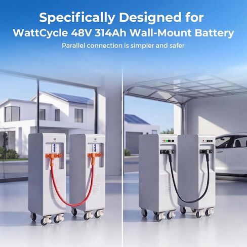 WattCycle 250A 70mm² Energy Storage Parallel Cable, 1.2m (47.2in) | Dual-Head Quick-Connect Battery Expansion Cable for 51.2V 314Ah Wall Batteries, 2000V DC Rated, IP67 Waterproof in Saudi Arabia