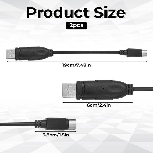 2 Pcs PS2 to USB Adapter Converter PS/2 Converter Adapter Cable Keyboard Mouse Converters Adapters PS2 Female to USB 2.0 Male Adapters Connector Cord for Laptop Desktop in Saudi Arabia
